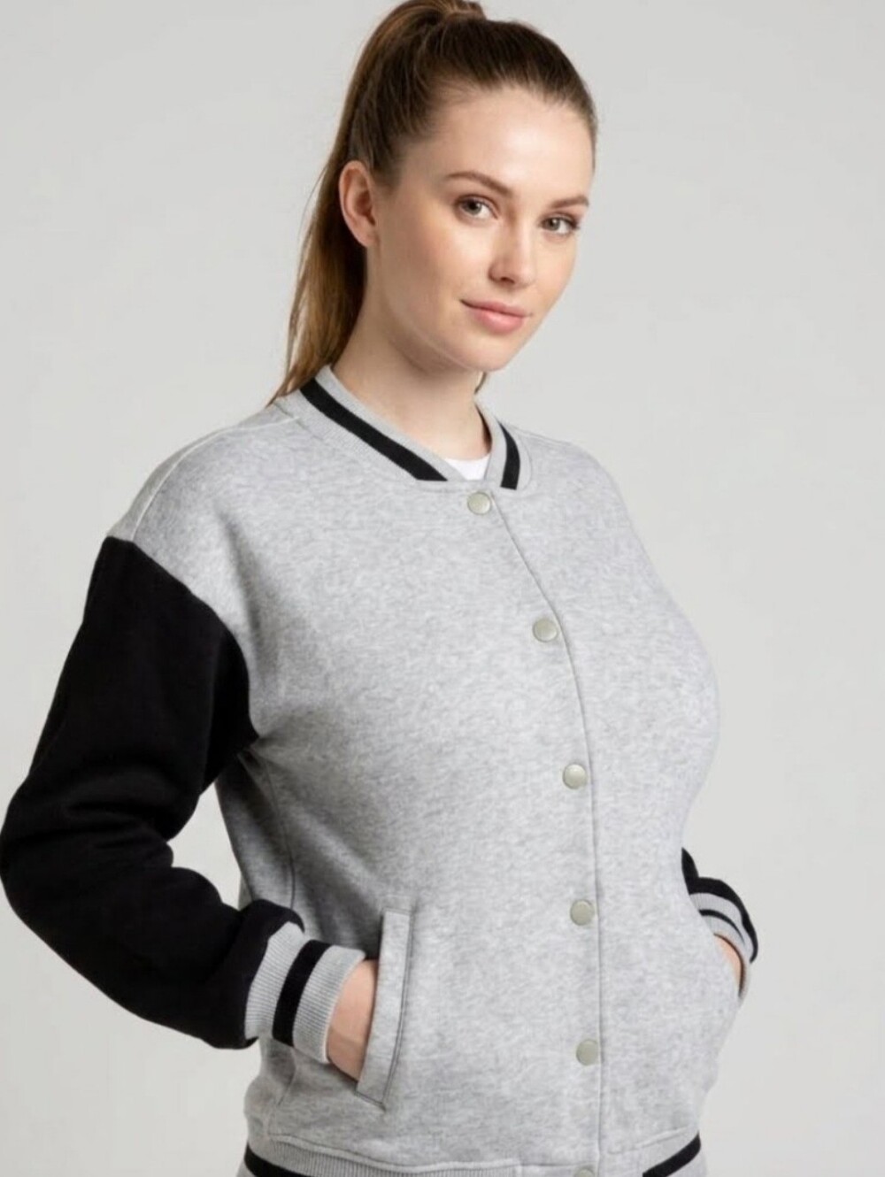 Gray and Black Varsity Jacket XL NWT